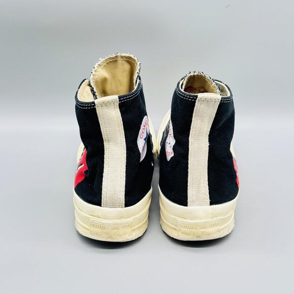 Converse Shoes Womens 8 Black Comme Des Garcons Play Chuck 70 High Top Sneakers - Picture 5 of 10
